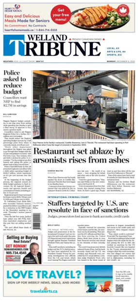 Cover of The Welland Tribune