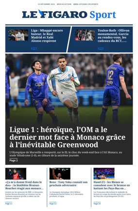 Cover of Le Figaro Sport