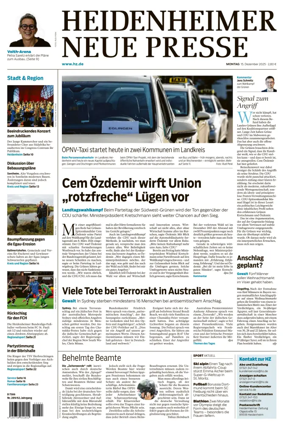 Cover of Heidenheimer Neue Presse