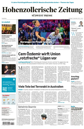 Cover of Hohenzollerische Zeitung