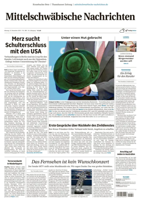 Cover of Mittelschwaebische Nachrichten