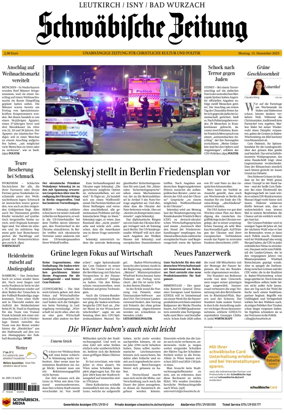 Cover of Schwaebische Zeitung (Leutkirch / Isny / Bad Wurzach)