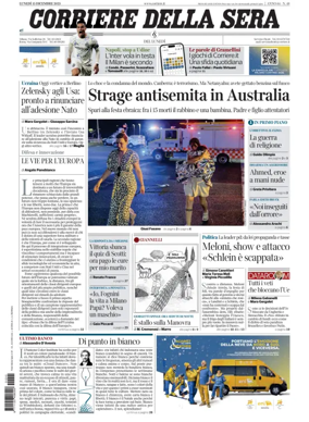Cover of Corriere della Sera 