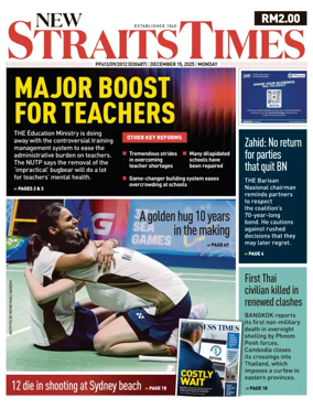 Cover of New Straits Times