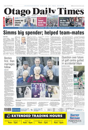 Cover of Otago Daily Times