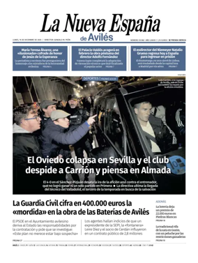 Cover of La Nueva España (Avilés)