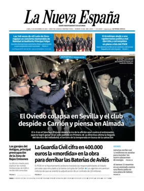 Cover of La Nueva España (Oviedo)