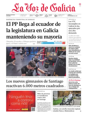 Cover of La Voz de Galicia (Santiago)