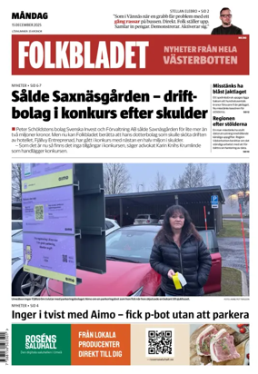 Cover of Folkbladet Västerbotten