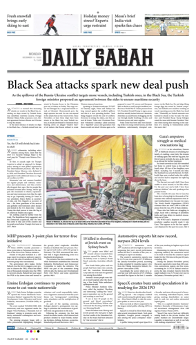 Cover of Daily Sabah (Turkey)