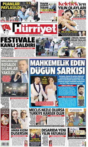 Cover of Hurriyet Print Edition