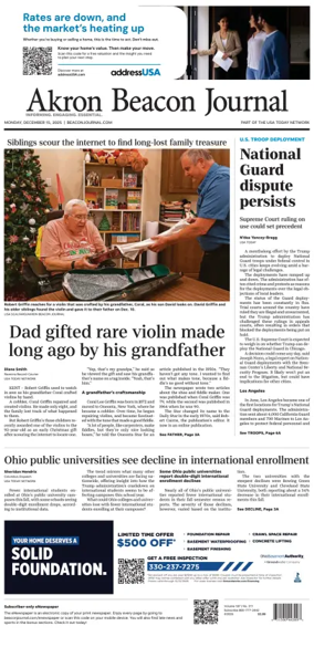 Cover of Akron Beacon Journal