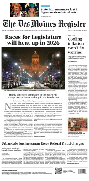 Cover of The Des Moines Register