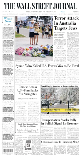 Cover of The Wall Street Journal