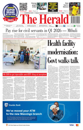 Cover of The Herald (Zimbabwe)