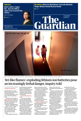 Cover of The Guardian Australia
