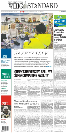 Cover of Kingston Whig-Standard