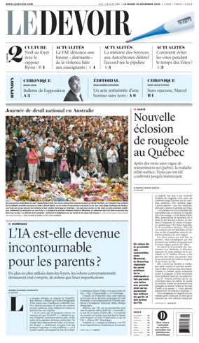 Cover of Le Devoir