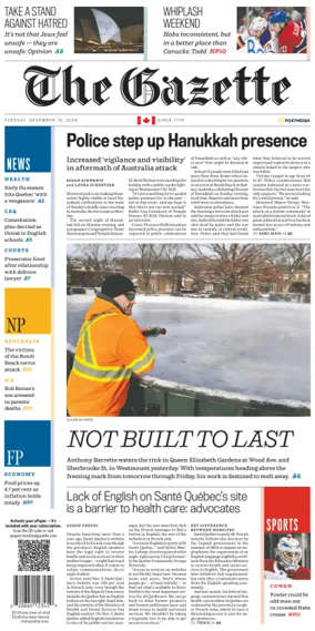Cover of Montreal Gazette