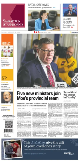 Cover of Saskatoon StarPhoenix