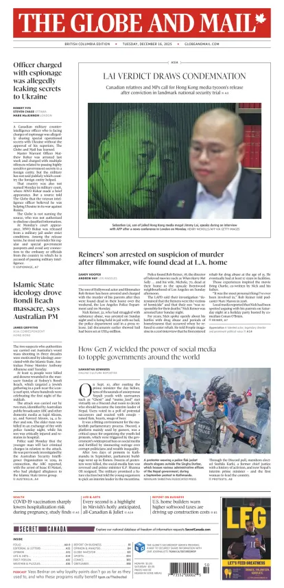 Cover of The Globe and Mail (BC Edition)