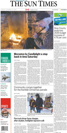 Cover of The Sun Times (Owen Sound)