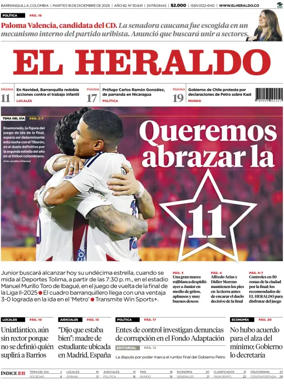 Cover of El Heraldo (Colombia)