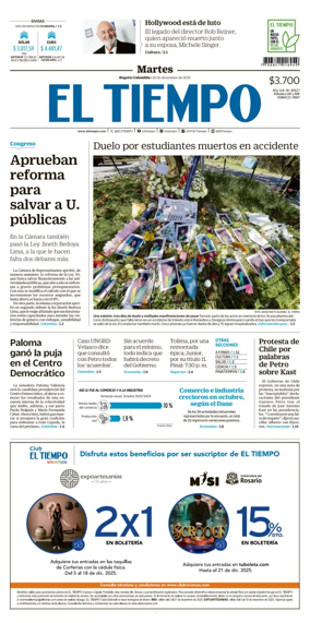 Cover of El Tiempo (Bogota)