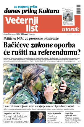 Cover of Vecernji list - Hrvatska
