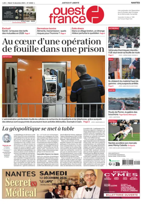 Cover of Ouest France (Nantes)