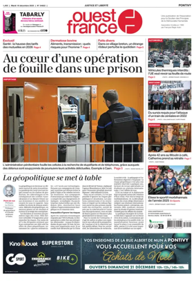 Cover of Ouest France (Pontivy)