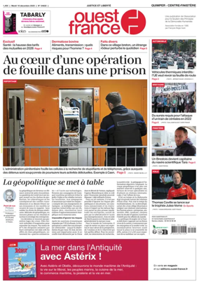 Cover of Ouest France (Quimper)