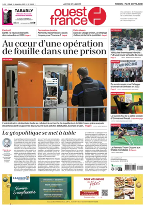 Cover of Ouest France (Redon / Pays de Vilaine)