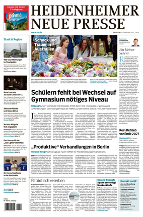 Cover of Heidenheimer Neue Presse