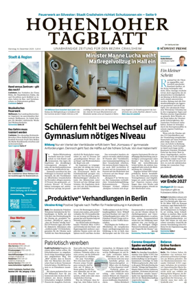 Cover of Hohenloher Tagblatt