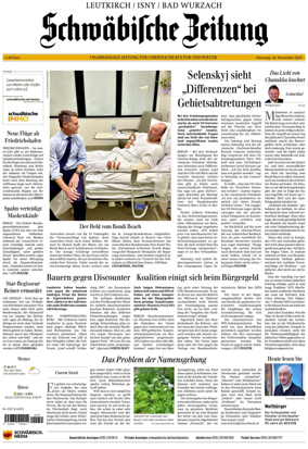 Cover of Schwaebische Zeitung (Leutkirch / Isny / Bad Wurzach)