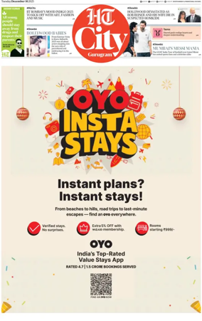 Cover of Hindustan Times (Gurgaon) - City