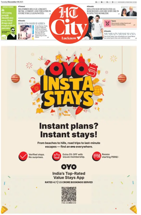 Cover of Hindustan Times (Lucknow) - Live