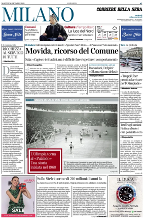 Cover of Corriere della Sera (Milano)