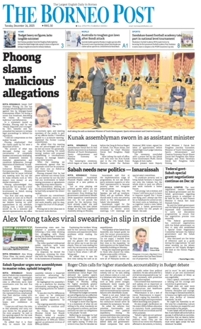 Cover of The Borneo Post (Sabah)