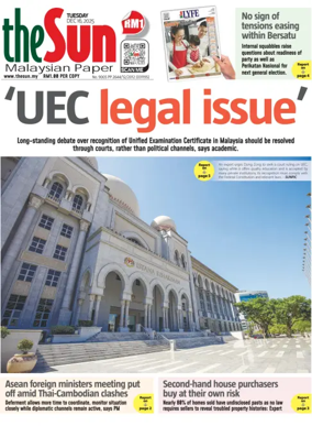 Cover of The Sun (Malaysia)