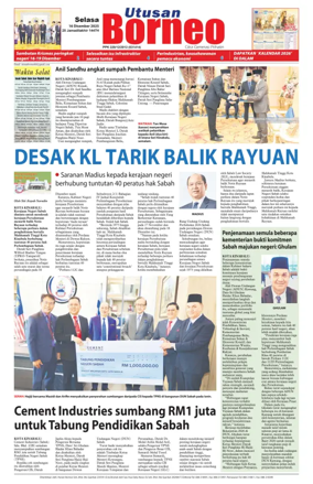 Cover of Utusan Borneo (Sabah)