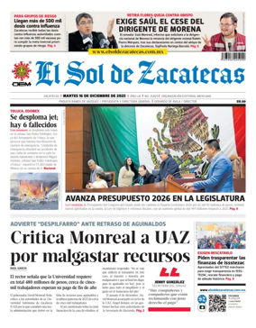 Cover of El Sol de Zacatecas