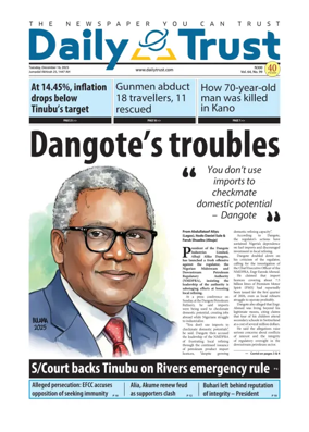 Cover of Daily Trust