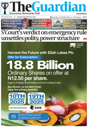 Cover of The Guardian Nigeria