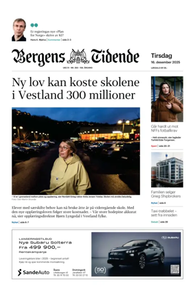 Cover of Bergens Tidende