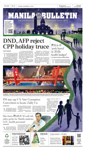 Cover of Manila Bulletin