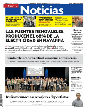 Cover of Diario de Noticias (Spain)