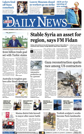 Cover of Hurriyet Daily News & Economic Review