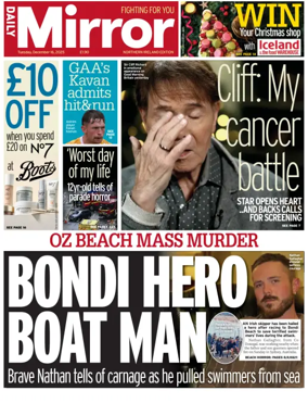 Cover of Daily Mirror (Northern Ireland)